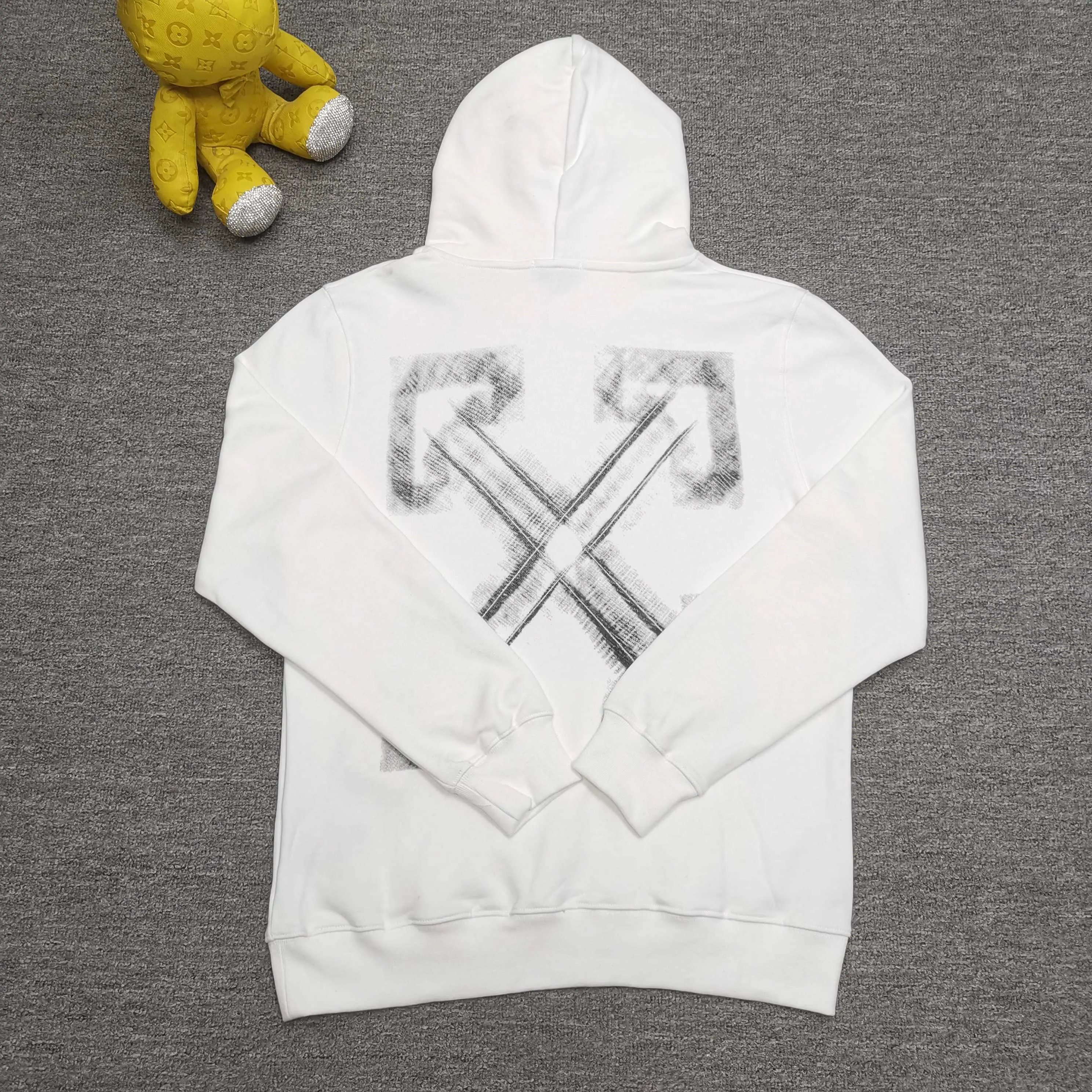 off white 25ss new arrow loose hooded sweatshirt Color: Black White Size: S M L XL P410